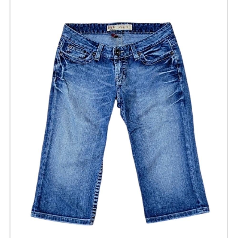 BKE Starlite Distressed Bermuda Jean Shorts Medium Rise Size 27